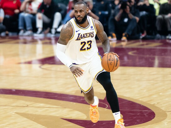 Lebron James during a Cleveland Cavaliers vs Los Angeles Lakers game on 25 November 2023