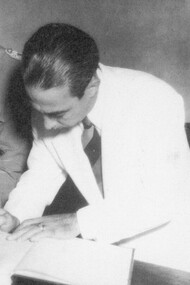 Marcos Pérez Jiménez, Germán Suárez Flamerich y Luis Felipe Llovera Páez, Miembros de la Junta de Gobierno de Venezuela (1950-1952)