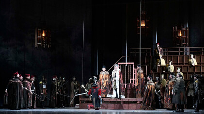 Simon Boccanegra, veduta della performance. Cortesia del Teatro La Fenice