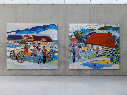 Małgorzata Mirga-Tas, Tełe ćerhenia jekh jag (Under the starry heavens a fire burns), exhibition view. Courtesy of Kunsthaus Bregenz