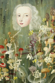 Anne Siems. We are all Connected, 2017, Acrylic on Wood, 48x48, detail