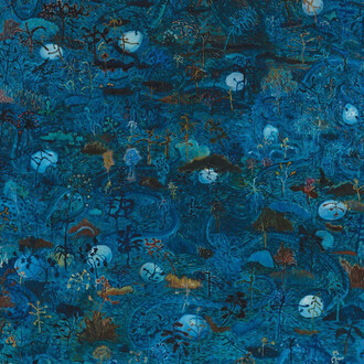 Alok Bal, The blue landscape, 2023-24. Courtesy of Sakshi Gallery