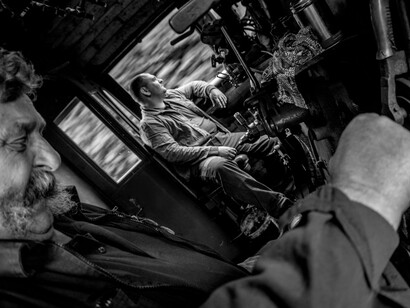 Petr Machan, The last men of steam, exhibition view. Courtesy of Leica Gallery