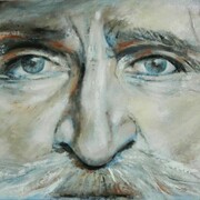 Claudio Beranzoli (Italia), Gli occhi dell'Artista, olio su cartone telato, 2013