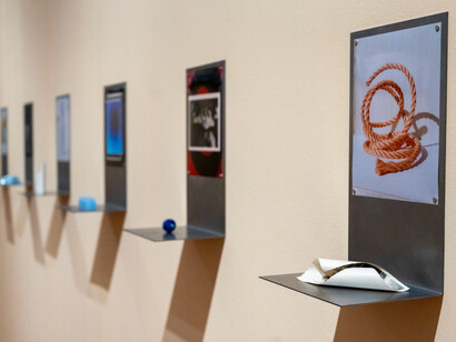 Various artists, Scrittura obliqua – Photography and poetry, exhibition view. Courtesy of Museo di Fotografia Contemporanea