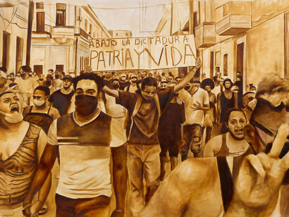 Gabriel Sanchez, Patria y vida (Homeland and life) (detail), 2025. Courtesy of Luis De Jesus Los Angeles 