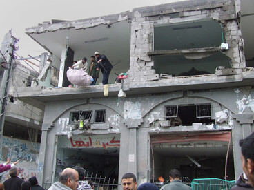 Ruinas tras el bombardeo israelí a Gaza, enero de 2009