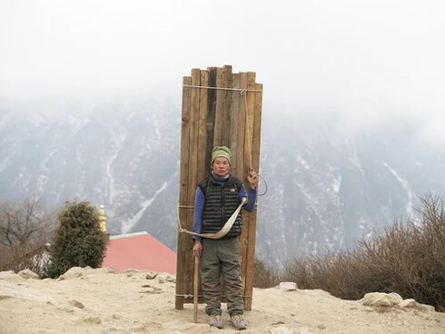 Sasha Bezzubov, Porter with 4x4s, 2024. Courtesy of Front Room Gallery