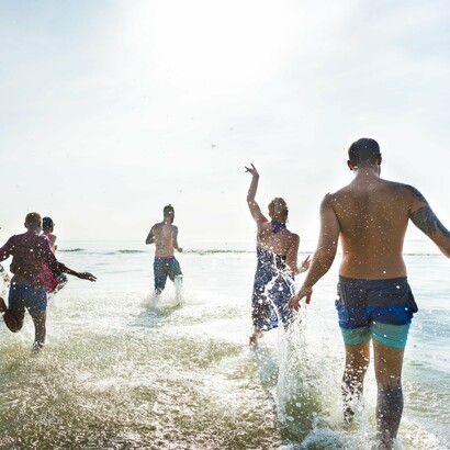 Every splash counts—whether you're sprinting from the surf or just playing around, it's all part of the tidal race workout