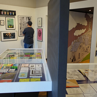 Ping-pong club. 25 years L’employé du moi, exhibition view. Courtesy of Comic Art Museum