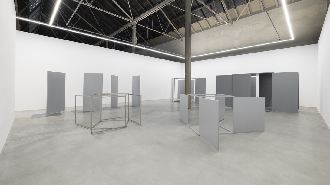 Charlotte Posenenske, Series E, exhibition view. Courtesy of Mehdi Chouakri Gallery