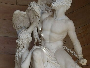 Eduard Müller, "Prometeo encadenado y las oceánidas", escultura, 1872-1879