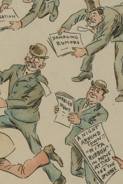 "El propietario de periódicos de fin de siglo", Frederick Burr Opper, 1894