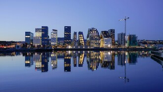 Bjørvika Barcode is made up of twelve tall, narrow, high-rise structures that vary in width and height and represents a modern and innovative architectural concept in Oslo, Norway