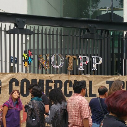 Protesta contra el TPP en Ciudad de México, 2016