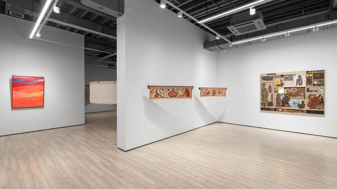 Various artists, The archipelagic imagination: seaport, exhibition view. Courtesy of Almine Rech