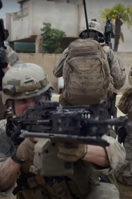 A gripping scene from Warfare (directed by Ray Mendoza and Alex Garland), where realism meets raw intensity—depicting the brutal, chaotic rhythms of modern combat through the eyes of elite American soldiers