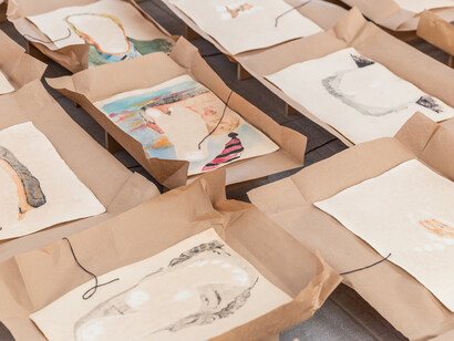 Installation view of 14th Mercosul Biennial: "Estalo", Curated by Raphael Fonseca, Porto Alegre, 2025. Courtesy of ChertLüdde, Berlin and Ali Eyal, Los Angeles. Photo by
Thiele Elissa