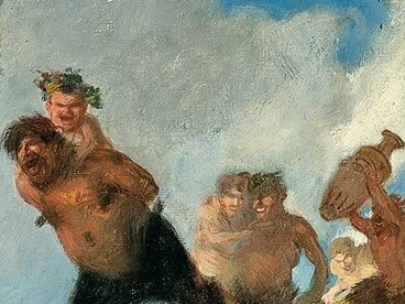 Anónimo, "Procesión bacante", óleo sobre lienzo, circa 1900