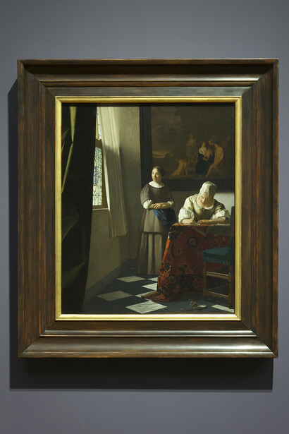 Johannes Vermeer, Vermeer’s love letters, exhibition view. Courtesy of the Frick Collection