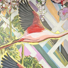 Mark Boomershine, Flamingos left (detail). Courtesy of Voltz Clarke Gallery