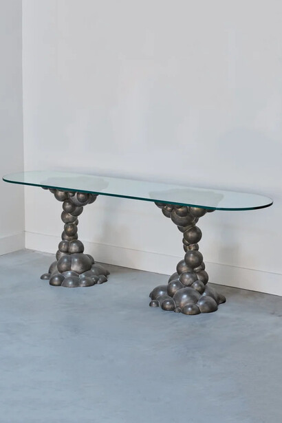 Erin Sullivan, Silvered bronze double bubble console, 2016. Courtesy of Wexler Gallery