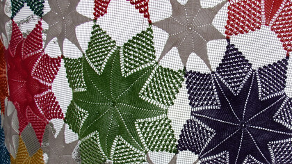  Toldo de ganchillo en el puente de la República, 2018,  Alcantarilla, en la Región de Murcia, España