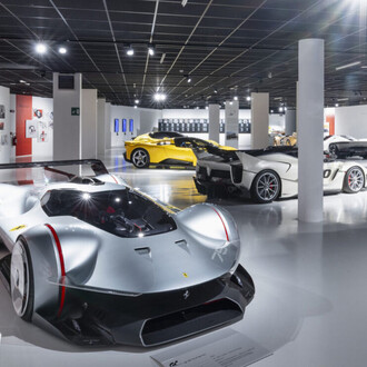 Ferrari design. Creative journeys 2010–2025, exhibition view. Courtesy of Museo Nazionale dell’Automobile