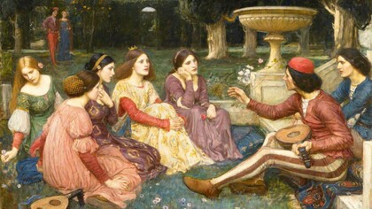 John William Waterhouse, Un racconto del Decameron, olio su tela, 1916, Lady Lever Art Gallery, Port Sunlight, UK