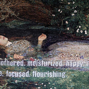 Dagnini, unbothered. moisturized. happy. in my lane. focused. flourishing (detail), 2025. Courtesy of Fragment Gallery