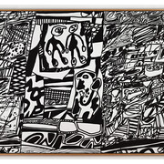 Jean Dubuffet, Site de Memoire III, 1979, Silkscreen on canvas, 57 1/2 x 83 1/4 Inches, Initialed and numbered edition of 10, Published by Pace Editions, Inc. © Jean Dubuffet. Photo courtesy Pace Prints.