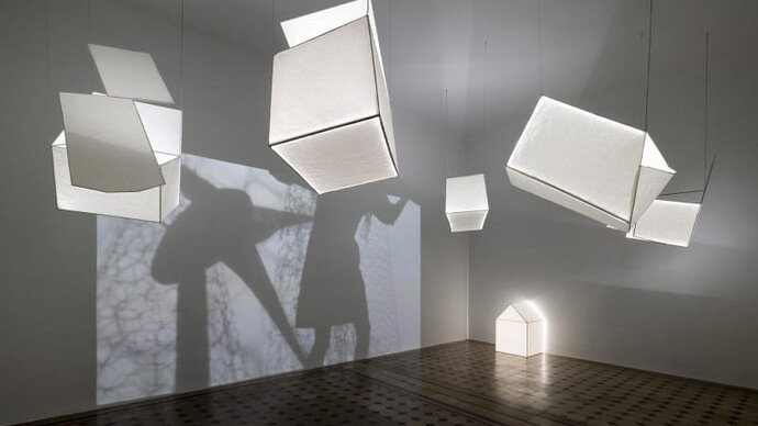 Joan Jonas, Empty rooms II, exhibition view. Courtesy of Galleria Raffaella Cortese