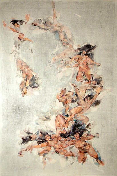 Silvia Beltrami, Milk, 2014, collage su tavola, 100 x 80 cm