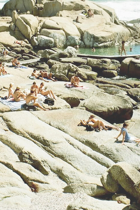 Sunbathers at Saunders Rock Tidal Pool, Sea Point, Cape Town, photographed by Samantha Caitlin