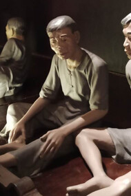 The reenactment display of prisoners at the Hoa Lo Prison, photo by Daniel Gauss