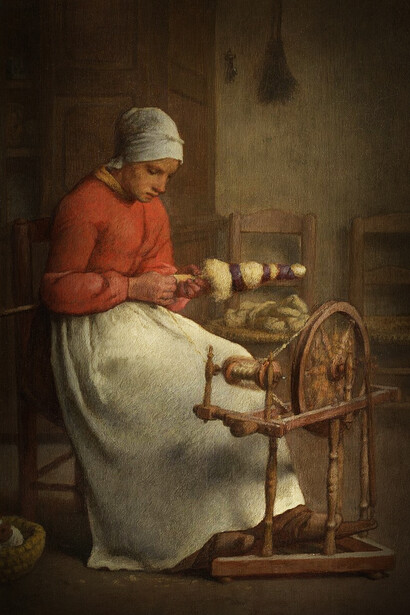 Jean-François Millet, Mujer hilando (1855-60)
