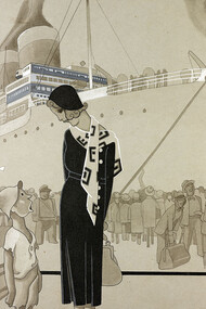 Ilustración, barco en el puerto, José Carlos de Brito e Cuhna