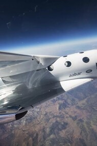 La seconda SpaceShipTwo di Virgin Galactic, la VSS Unity, effettua il suo primo volo sul deserto del
Mojave, in California, l'8 settembre 2016. (Crediti immagine: Virgin Galactic)