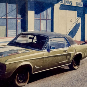 Robert Bechtle, Bolinas mustang, 1974. Avec l’aimable autorisation de la Galerie Vallois