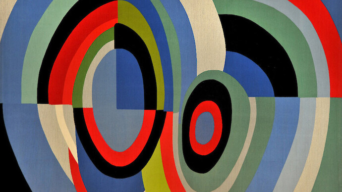 Sonia Delaunay, Rythmes couleurs ou Panneau F (detail) 1898, Ausführung 1975. Mit freundlicher genehmigung des Museums der bildenden Künste Leipzig
