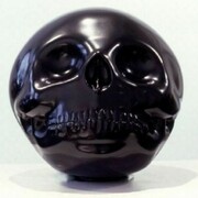 Kosyo Minchev, Blown Skull, 2004 - 2006, Painted Aquaresin Sculpture, 22 x 22 x 19 inches (56 x 56 x 48 cm)
