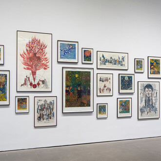 Marcel Dzama, I am the sun, I am the new year, exhibition view. Courtesy of OMR Gallery