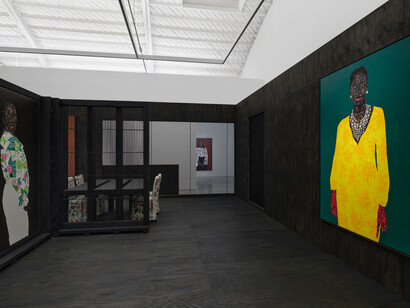 Amoako Boafo, I bring home with me, exhibition view. Courtesy of Roberts Projects 