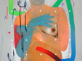 Erik Jones, Snake, 24x36 inch 61x91cm. Watercolor, colored pencil, water-soluble wax pastel, acrylic on Rives bfk paper mounted to panel