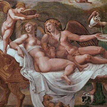 Giulio Romano, "Cupido y Psique", fresco, 1526-1528