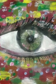 Ojo de colores, arte abstracto de Adrika Rahut, Calcuta, India