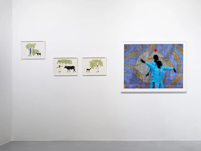 Saïdou Dicko, Where the Earth and the sky meet, exhibition view. Courtesy of Afikaris Gallery