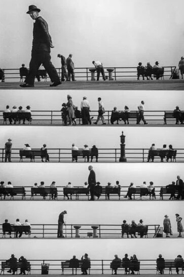 Harold Feinstein, Boardwalk sheet music montage, 1952-2021. Courtesy of Bigaignon