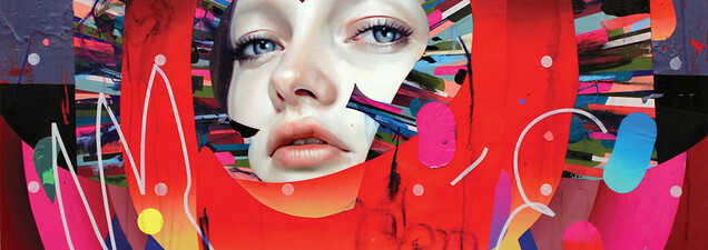 Erik Jones, PS36, 91x91cm. Color pencil, Water-Soluble Wax Pastel, Acrylic, Adhesive White Vinyl on Rives bfk paper mounted to panel