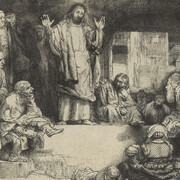 Rembrandt Harmenszoon van Rijn, Christ preaching (‘La petite tombe‘) (détail), c. 1652. Avec l'aimable autorisation du Kunsthaus Zürich